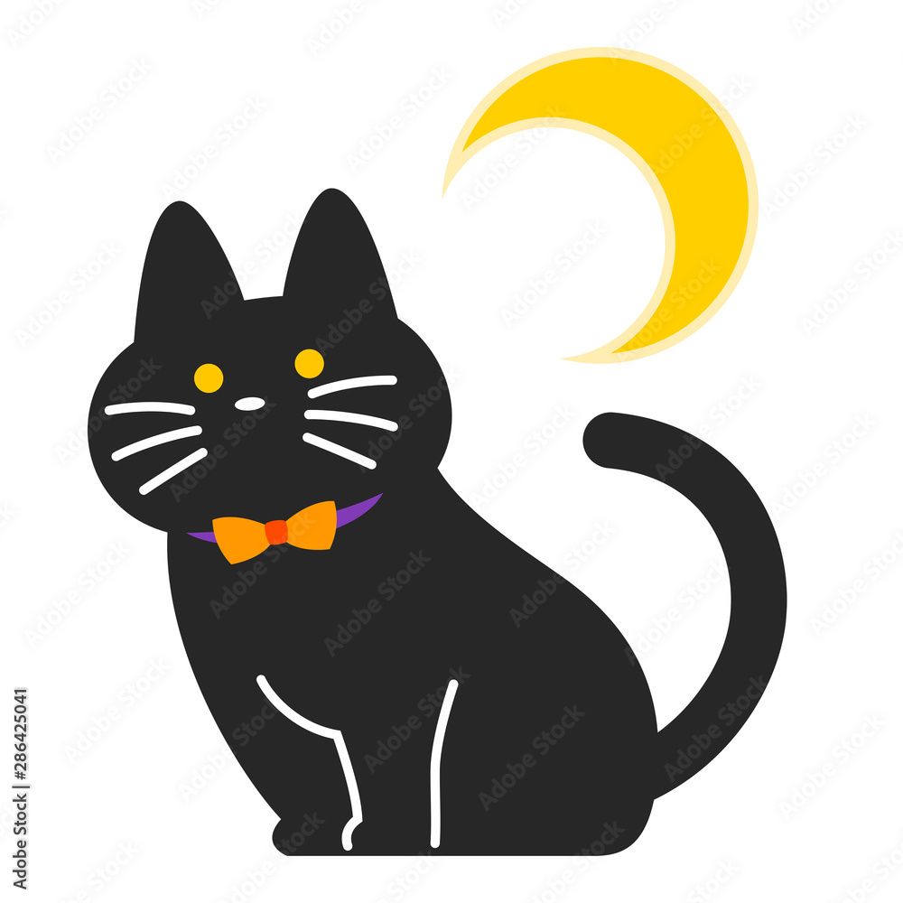 ハロウィン 黒猫のイラスト Stock Vector Adobe Stock