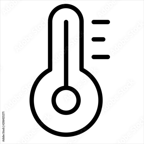 Forecast hot temperature thermometer weather icon.