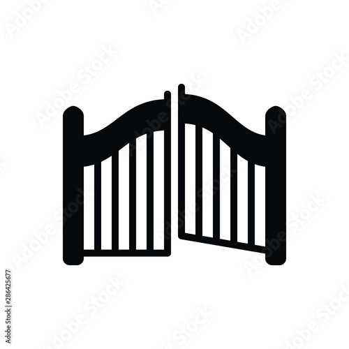 Black solid icon for gate 