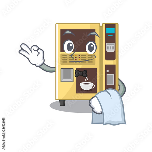Waiter coffee vending machine in a karakter