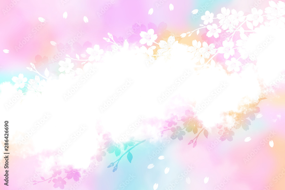 桜（パステルカラーの水彩画イメージ）