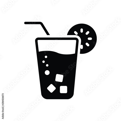 Black solid icon for juice