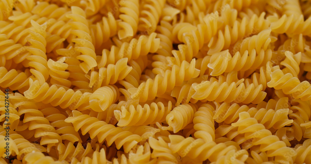 Stack of fusilli close up Stack of fusilli close up