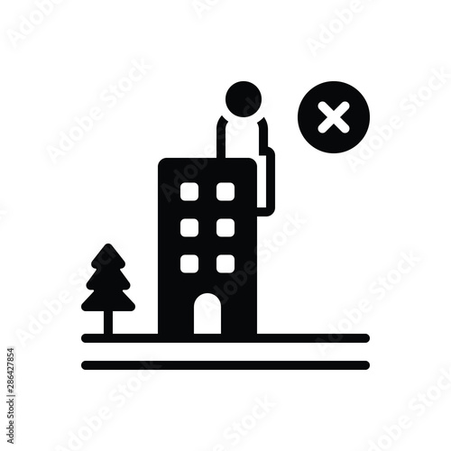 Принти на полотні Black solid icon for failure debacle