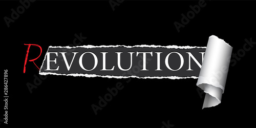 Revolution realistic vector word concept