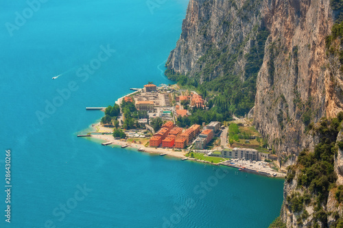 Aerial view to Campione del Garda photo