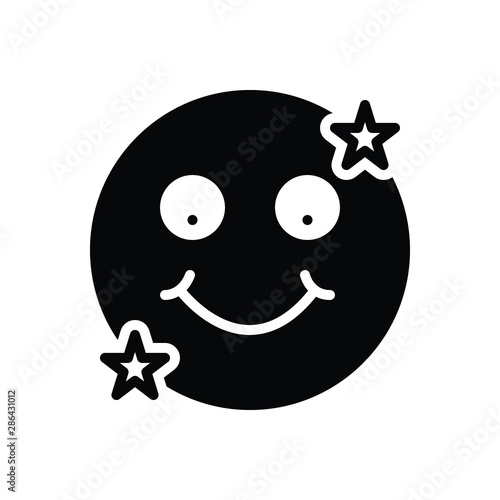 Black solid icon for joy pleasure