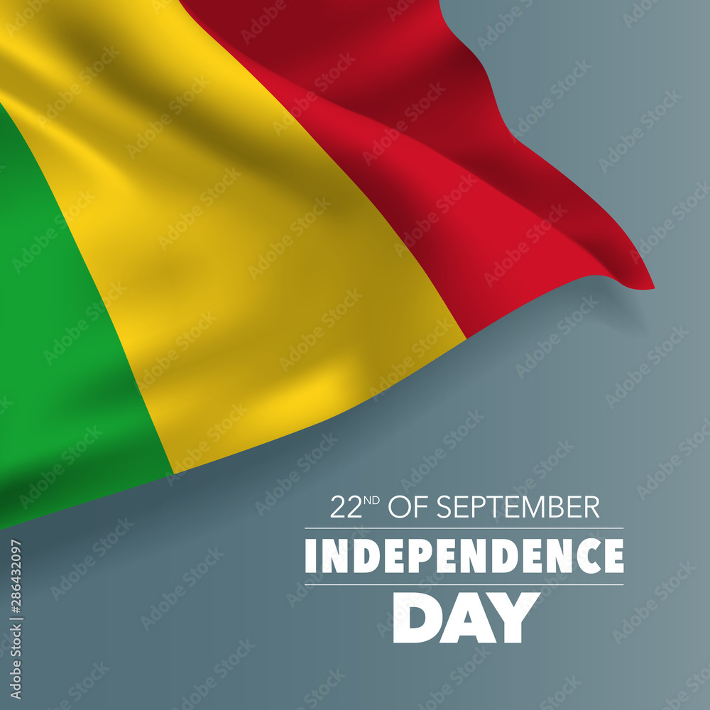 Fototapeta premium Mali independence day greeting card, banner, vector illustration.