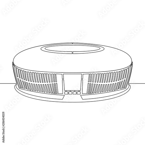 Continuous one line drawing stadium arena concept