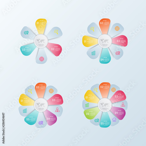 Business infographic and data visualization. Vector abstract infographics timeline design template. Diagram with steps, processes, layout, statistic, parts or options. Presentation marketing graphic