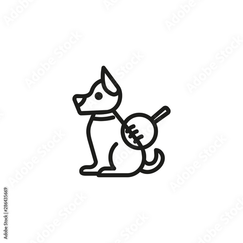 Animal skin care line icon. Veterinary, fleas, dog hair. Skincare concept. Vector illustration can be used for topics like pet health, service, animals