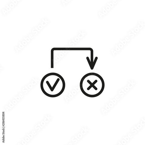 Cancel switch line icon. Yes No checkbox, checklist, questionnaire. Reject or cancel concept. Vector illustration can be used for topics like interface, internet, choice