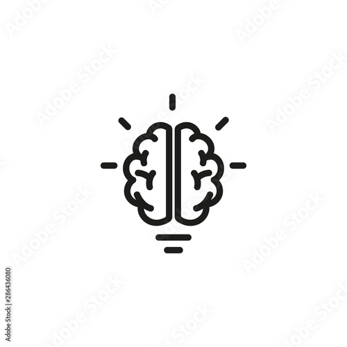 Creative brain line icon. Generating idea, human brain, neurology. Creative concept. Vector illustration can be used for topics like anatomy, psychology, management