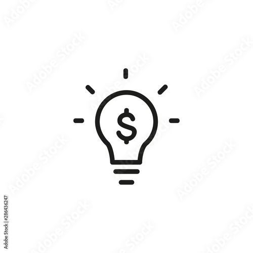 Creative value line icon. Financial project, profitable idea, energy saving. Creative concept. Vector illustration can be used for topics like business, finance, energy