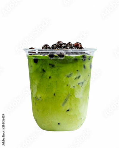 Bubble milk green tea, Taiwan milk tea with bubble.