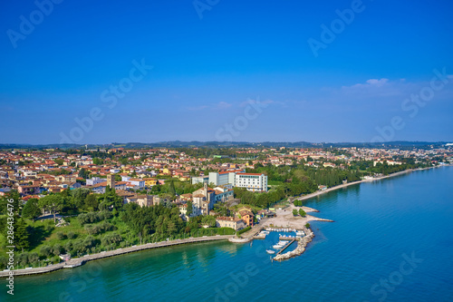Panoramic view of the town of Rivoltella del Garda Italy. Aerial view. © Berg
