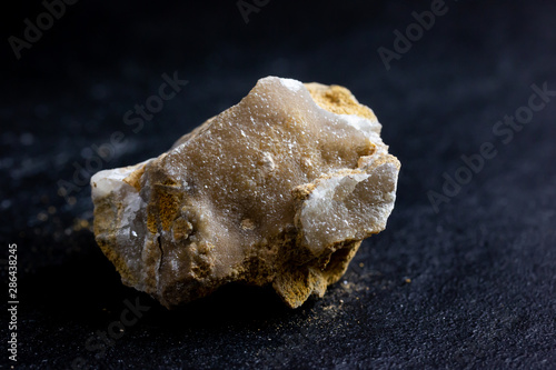 hydrozincite or hemimorphite stone isolate on black background photo