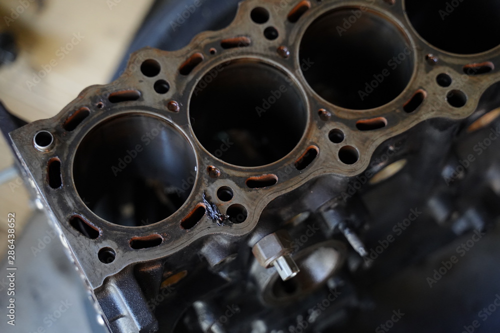 Inside race car's engine detail