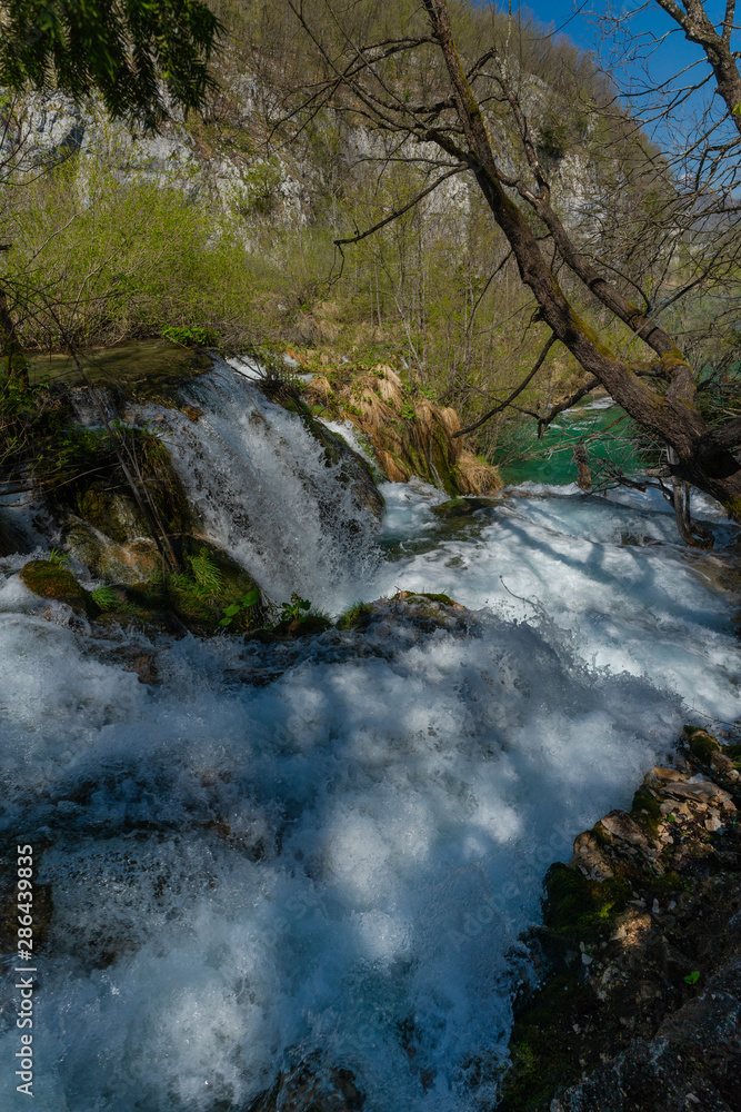 Plitvice Lakes national park and most amazing waterfall scenery in Spring. Plitvice Lakes national park and most amazing waterfall scenery in Spring.