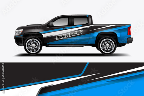 truck and car decal design vector kit. abstract background graphics for vehicle advertisement and vinyl wrap - vector eps 10