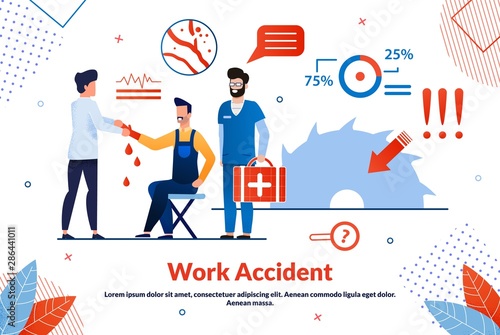 Informative Flyer Inscription Work Accident Flat. 