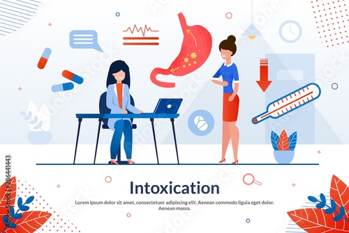 Advertising Poster is Written Intoxication Flat. 