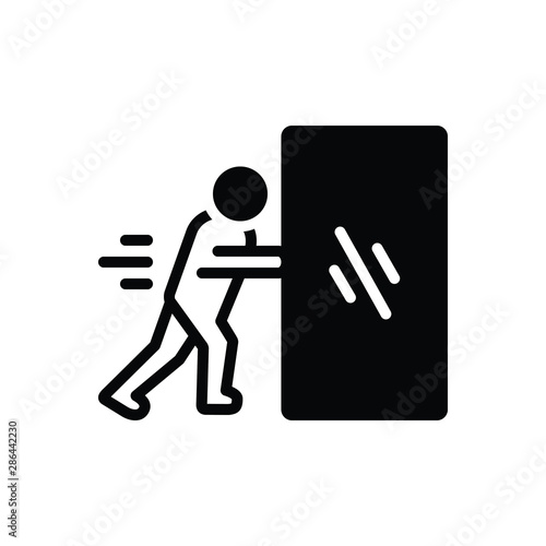 Black solid icon for easily push 