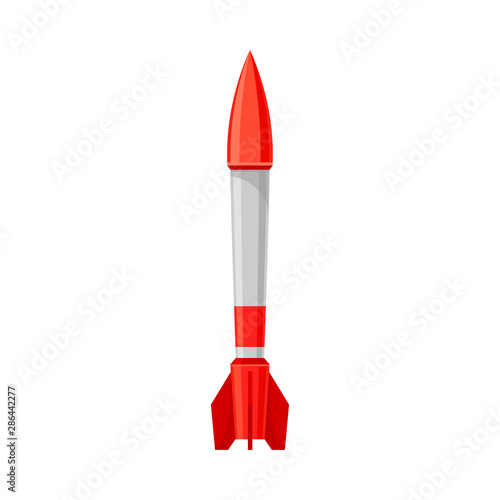 Red-gray missile. Vector illustration on a white background.