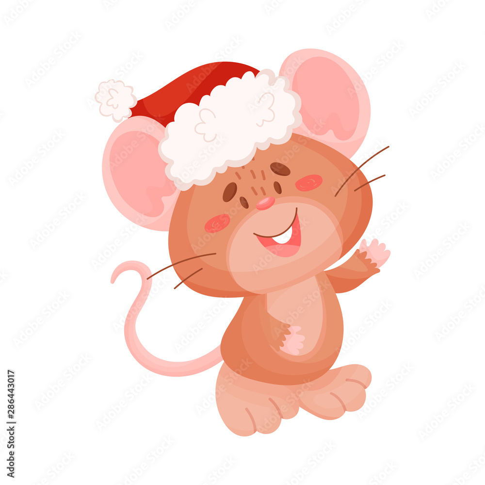 Cute brown mouse. Vector illustration on a white background. Cute brown mouse. Vector illustration on a white background.