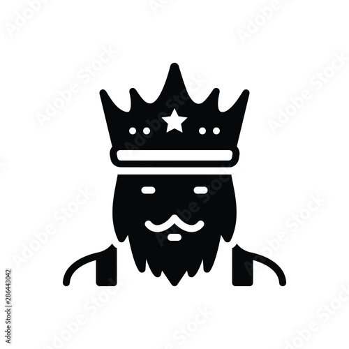 Black solid icon for king monarch