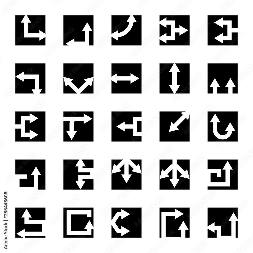 arrow icons in square buttons set arrow icons in square buttons set