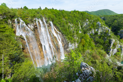 Plitvice Lakes National Park  Croatia. Small waterfalls