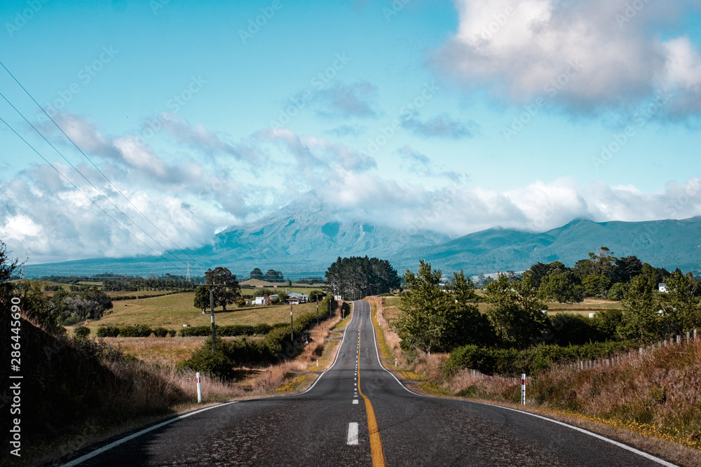View of Mount Taranaki, New Phymouth, New Zealand.