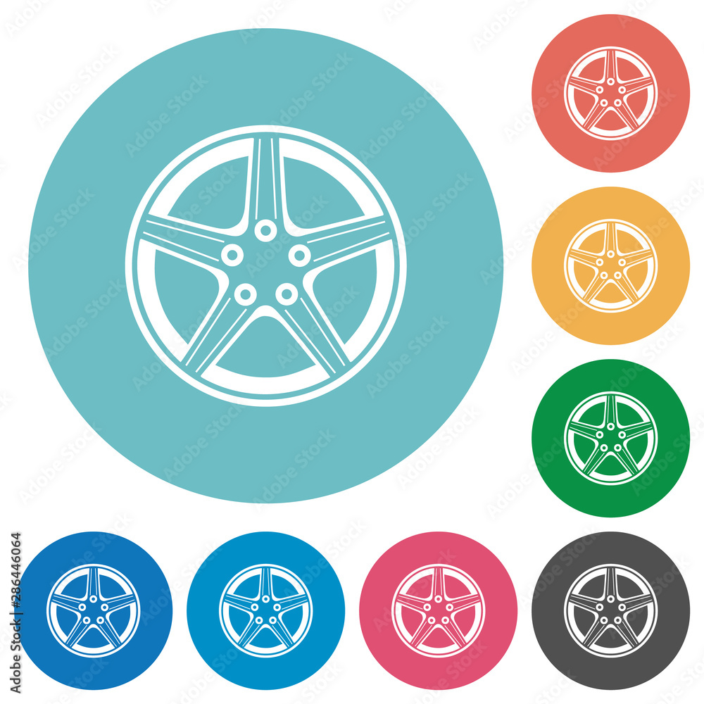 Alloy wheel flat round icons Alloy wheel flat round icons