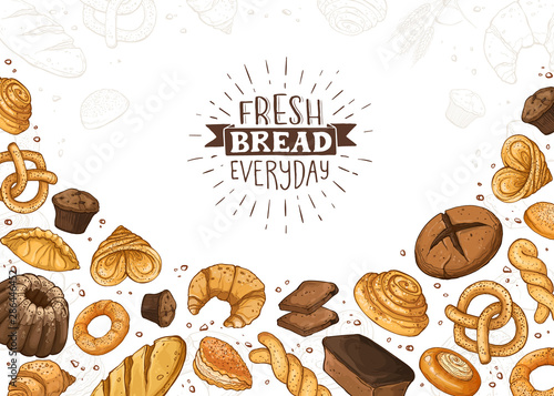 Fresh Bread Poster Vector Ilustration