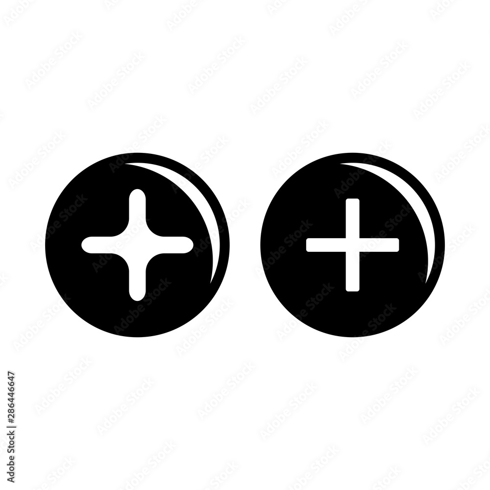 Obraz premium plus and positive in round buttons illustration