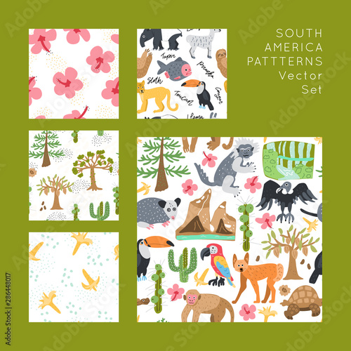 Seamless patterns vector set