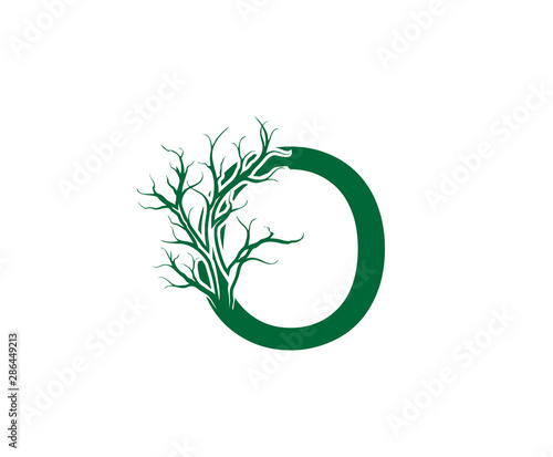Abstract Letter O Nature Nature Dead Tree Logo Icon. 