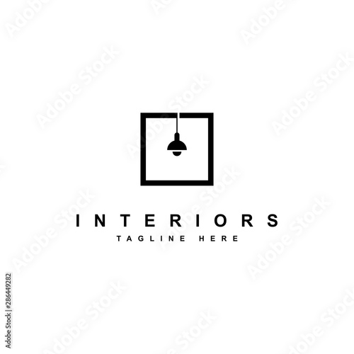 interior logo design.symbol  of lamp vector template