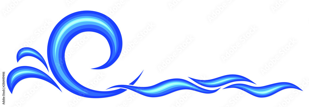 The blue sea with a big wave symbol. The blue sea with a big wave symbol.