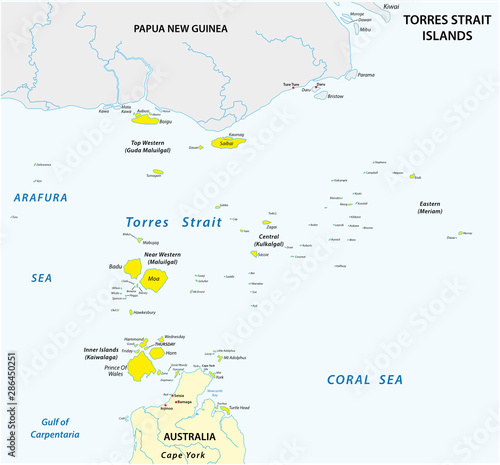 Map of the Australian Torres Strait Islands
