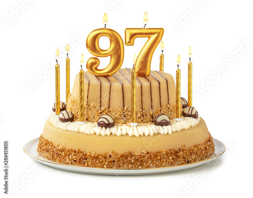 Festliche Torte mit goldenen Kerzen - Nummer 97