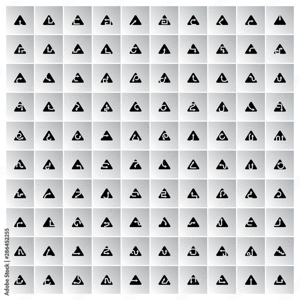 arrow icon in triangle buttons vector set arrow icon in triangle buttons vector set