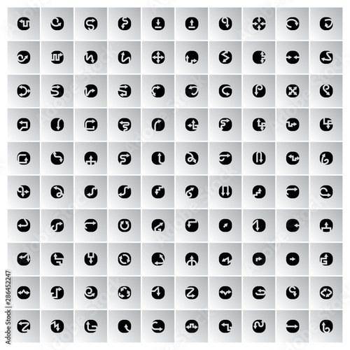 arrow icon in round buttons vector set