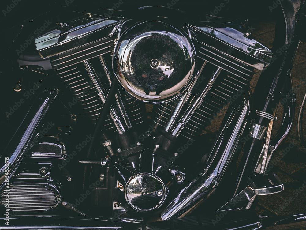 Harley Davidson Evolution 1340 engine Stock Photo | Adobe Stock