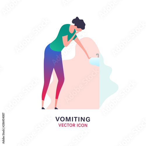 Vomiting vector icon