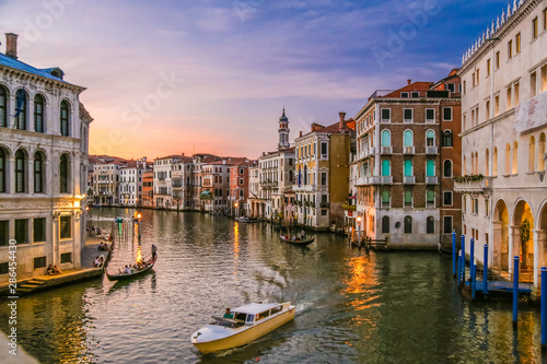 Views of streets and canals in Venice Italy