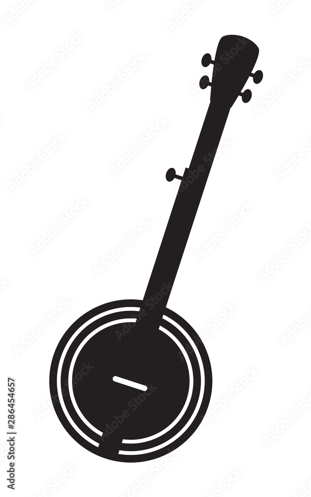 Naklejka premium Traditional 5 String Banjo Silhouette