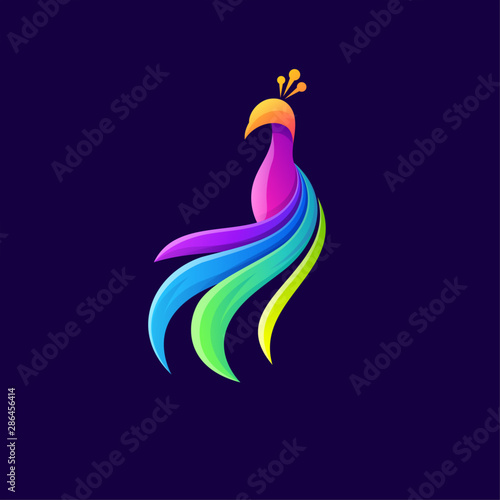 colorful deer logo design vector illustration