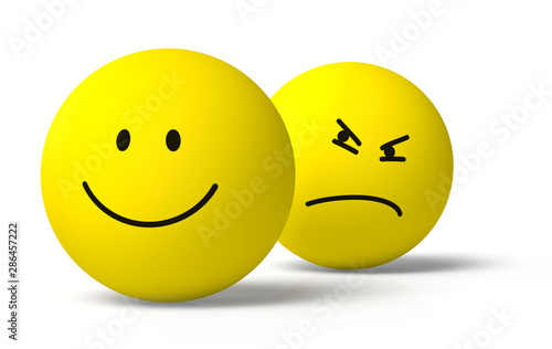 Valokuvatapetti Two 3D emojis one envying happiness